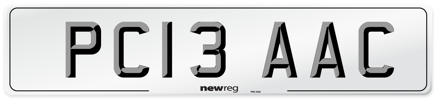 PC13 AAC Number Plate from New Reg